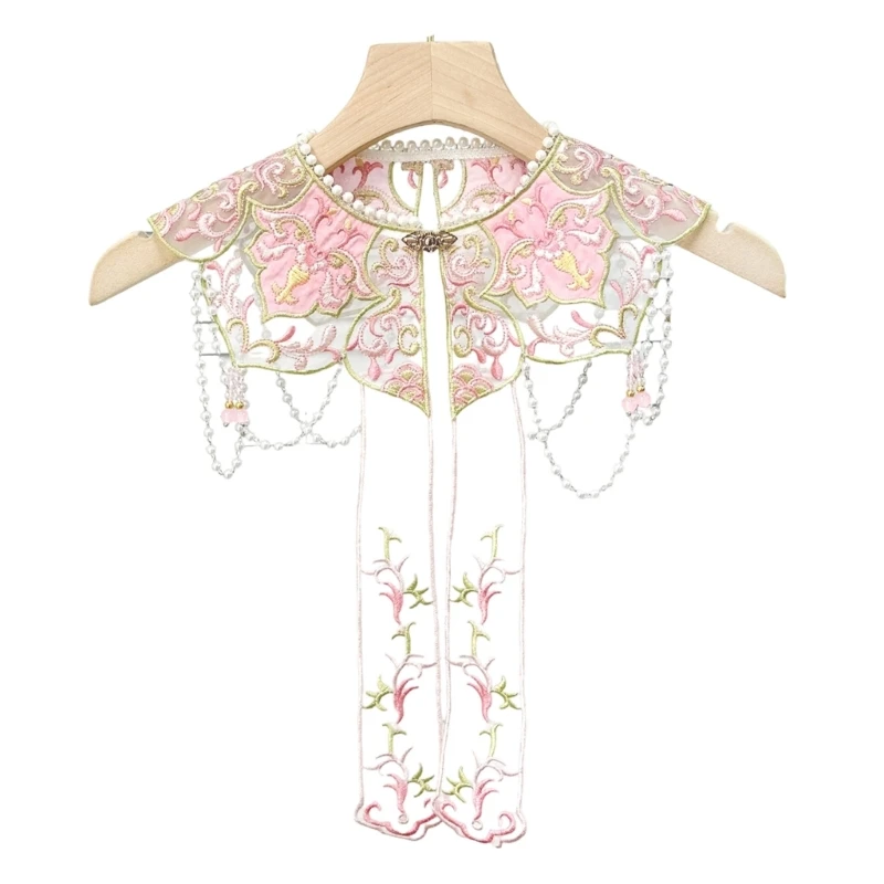 Cultural Theme Shoulder Chinese Embroidery Polyester Silk Comfortable Y166