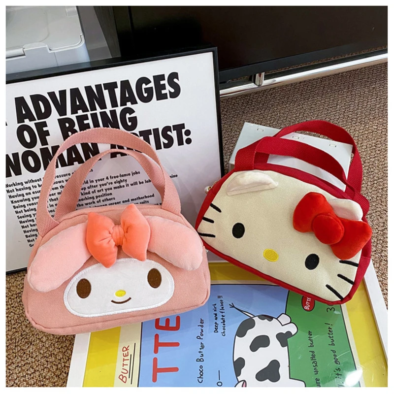 

Kawaii Sanrio Cosmetic Bag Anime Figure My Melody Hello Kitty Cartoon Large Capacity Storage Portable Handbag Girl Birthday Gift