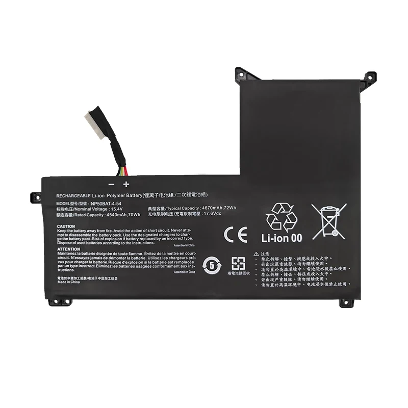 NP50BAT-4-54 4670mAh/72Wh 15.4V Higher Capacity Laptop Battery for Machenike F117-7 Thunderobot NP911M 2022AP1557