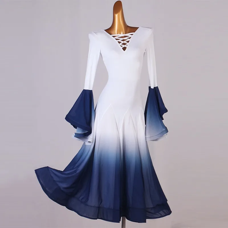 Dresses for Prom Professional Competition Suit National Standard Modern Gradient Color Waltz Dress Dance Wear Women Customized