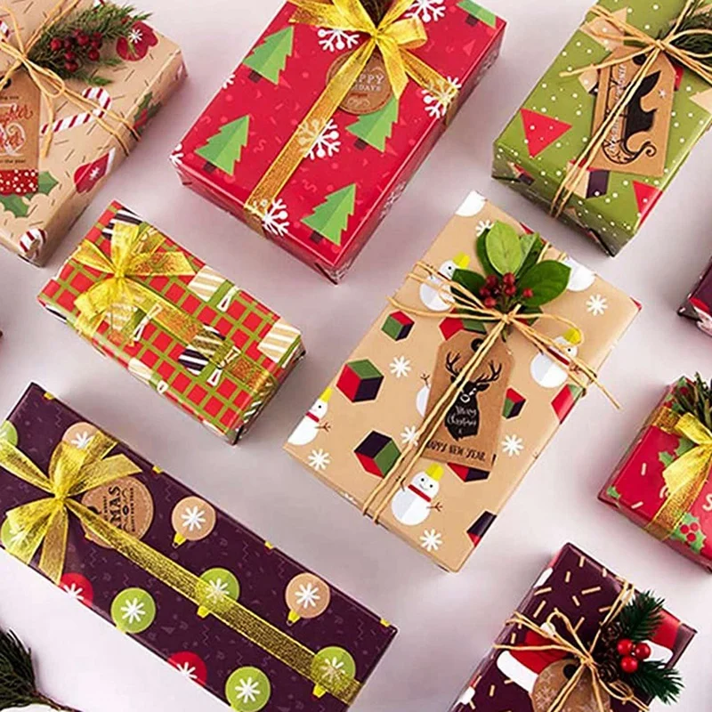 24 Pack Wrapping Paper Sheets,For Christmas Birthday Party Wrapping Paper Set Gift Wrap Papers