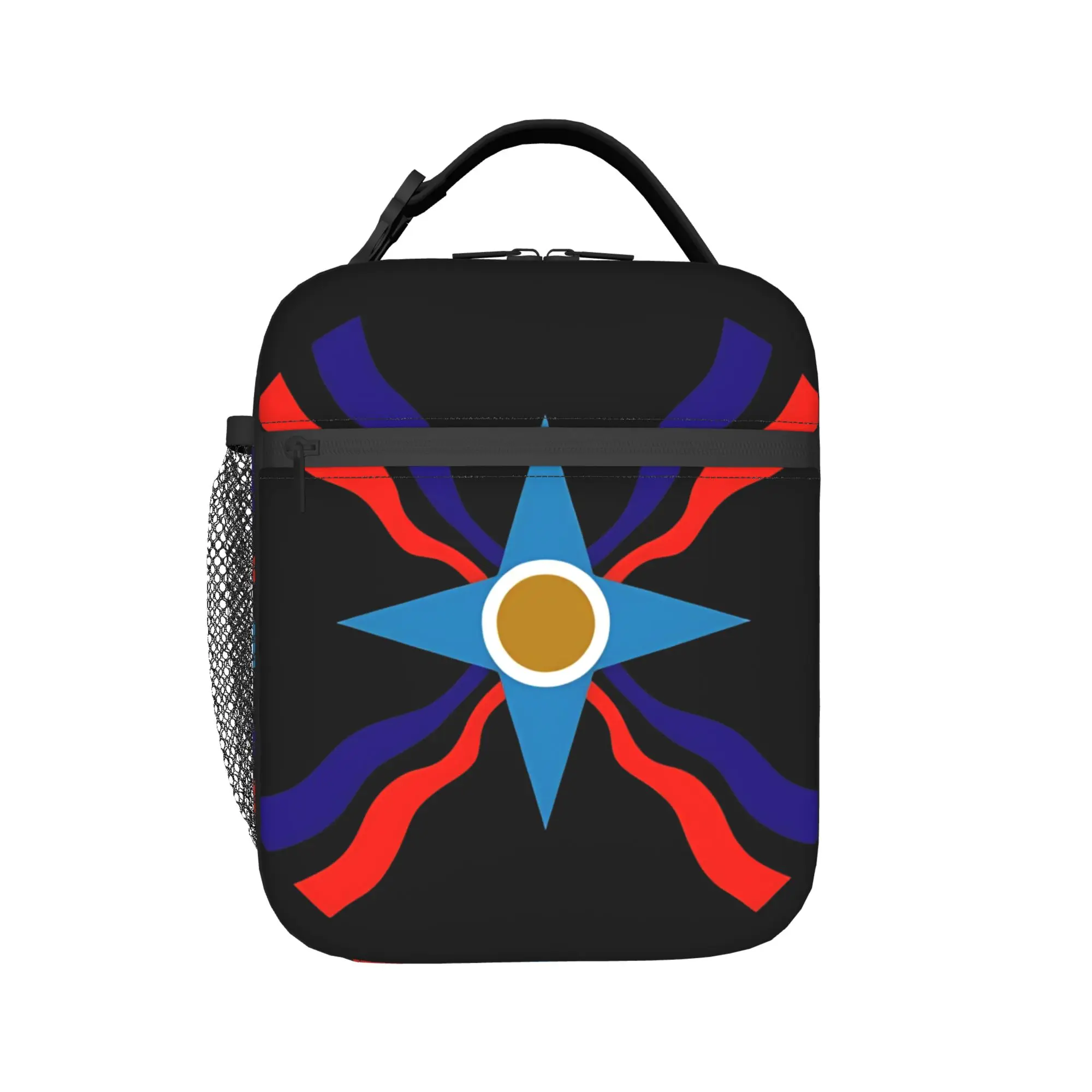 Assyrian Flag  Lunch Bag  Aesthetic Lunch Box For Child  Travel Cooler Bag Waterproof Thermal Lunch Bags