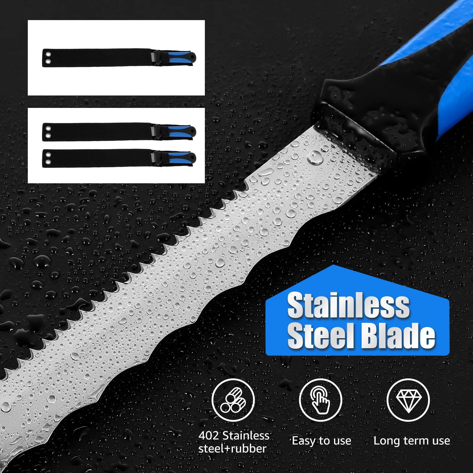 Insulation Knife & Sod Cutter Knife, Stainless Steel Sharp Double Sided Blade Insulation Knife with Nylon Sheath Duct Knife Tool