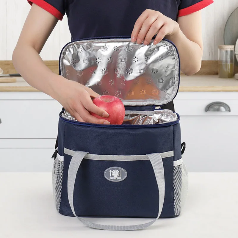 LOERSS pratiche borse per il pranzo isolate borsa di raffreddamento impermeabile di grande capacità borsa da Picnic portatile per barbecue Family Camping Outdoor