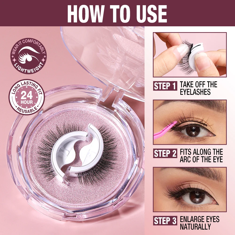 O.TWO.O Reusable Self-adhesive False Eyelashes 3D Lashes Eyelash Extension 3 Seconds to Wear No Glue Needed Lashe Extension