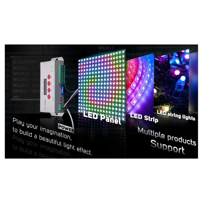 A04G-K1000C SD Card Controller RGB Controller WS2801 WS2811 WS2812B LPD6803 LED 2048 Pixels Program Controller DC5-24V Durable