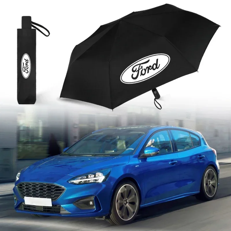 Car Logo Umbrella Women Men Car styling Goods For Ford Focus Fiesta Ranger Mondeo Escort Falcon Flex S-MAX Kuga Auto Accessories