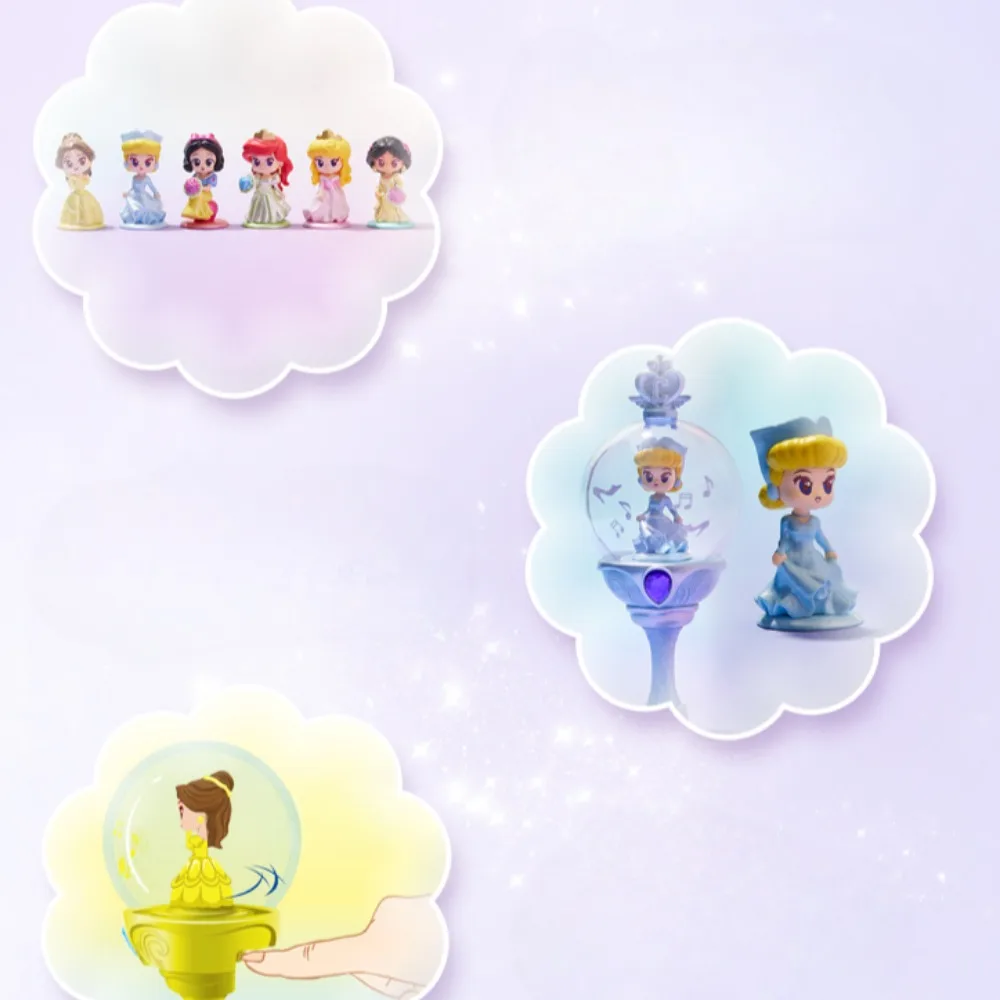 Disney Princess Fairy Stick Crystal Ball Series Jasmine Aurora Snow White Ariel Belle Cinderella Blind Box Toys Festival Gifts