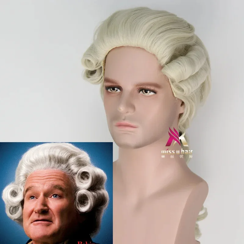 

Judge Halloween Theatrical Performances Historical Melodrama Lawyer Pianist Playing Court Show A Curly Wig Cosplay Props sk;m1