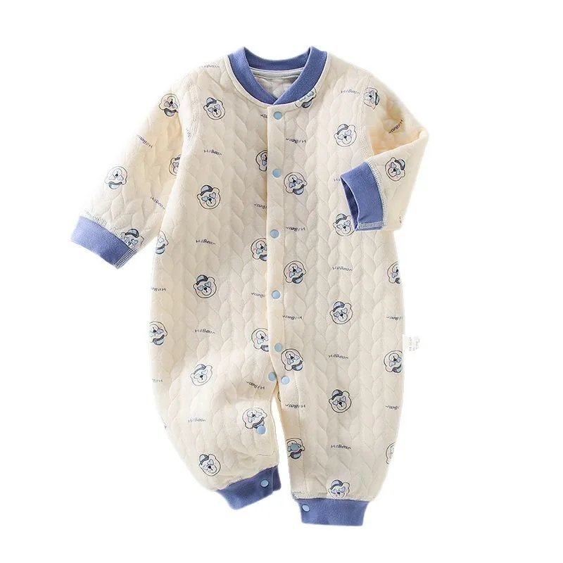 الخريف الشتاء الطفل السروال القصير القطن مبطن كم طويل الزي الدافئ الكرتون تصميم ملابس الرضع لحديثي الولادة بنين بنات المتسكعون #5