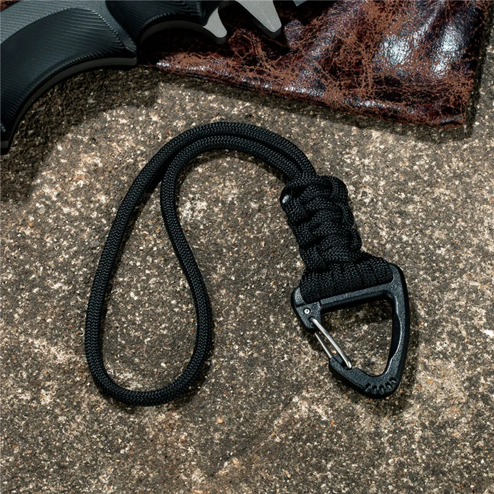 Paracord Keychain Lanyard Triangle Buckle High Strength Parachute Cord Self-Defense Emergency Survival Backpack Key Ring