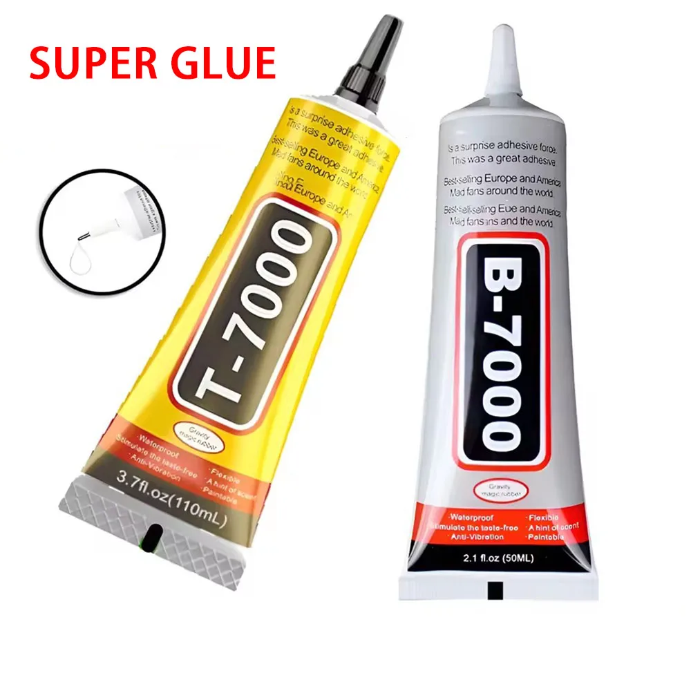 15/50/110ml T7000 Black Cellphone Tablet Repair Glue Battery Cover Lcd Frame Adhesive Repair Point Diamond Jewelry DIY Glue Tool