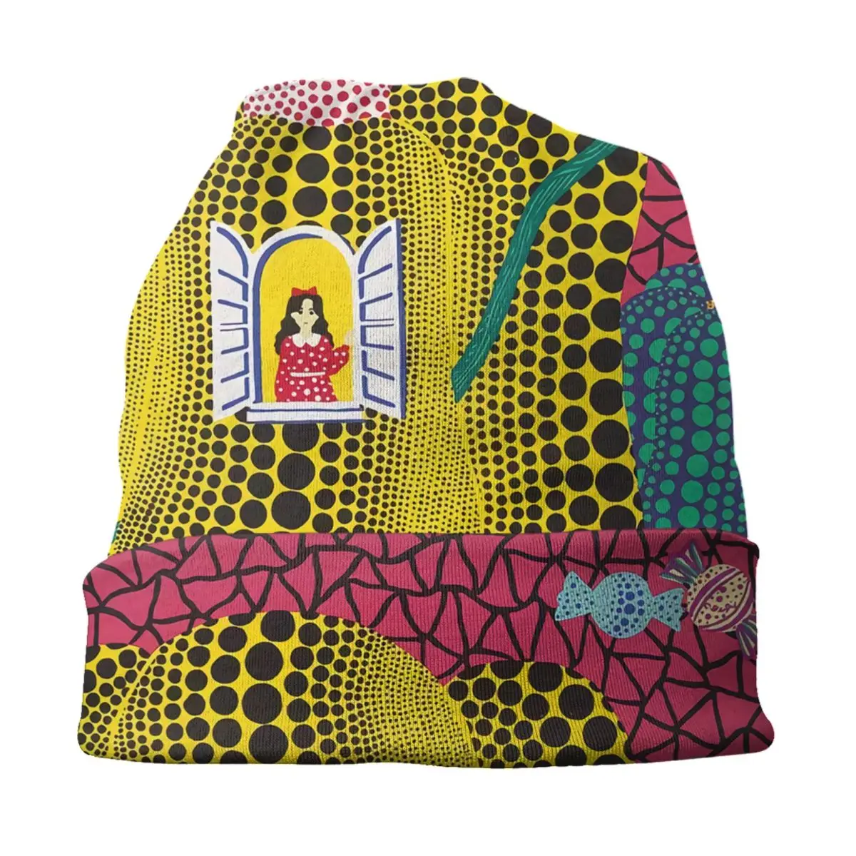 Custom Yayoi Kusama Abstract Painting Skullies Beanies Caps Men Women Unisex Fashion Winter Warm Knitting Hat Adult Bonnet Hats