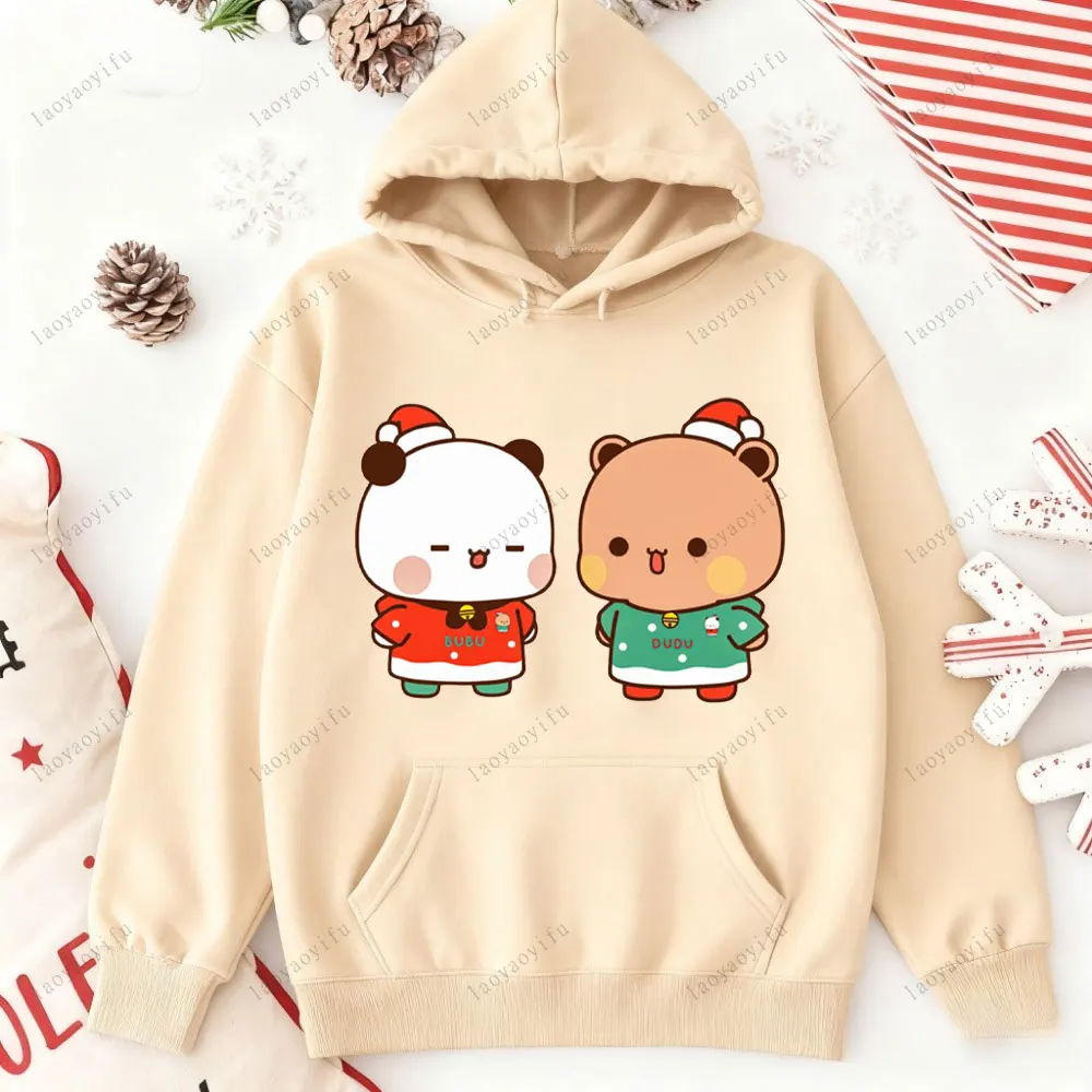 MERRY CHRISTMAS Paar Hoodies Bubu Dudu Hoodie Sweatshirt Cartoon Kawaii Print Pullover Harajuku Männer Frauen Pullover
