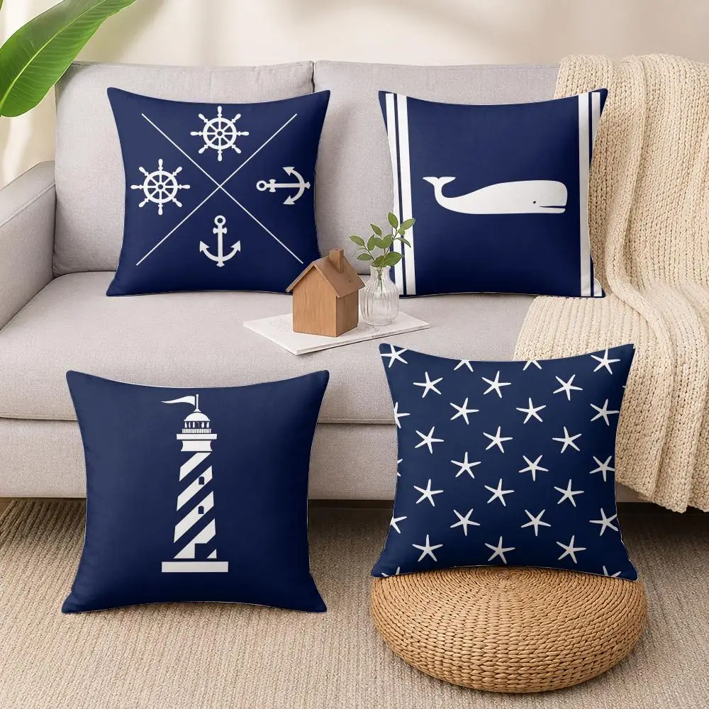 Home decor compass anchor Cushion Cover Luxury Soft Plush Short Fur Cushion Case Warm Cozy Sofa Bed Decorative Home Accent