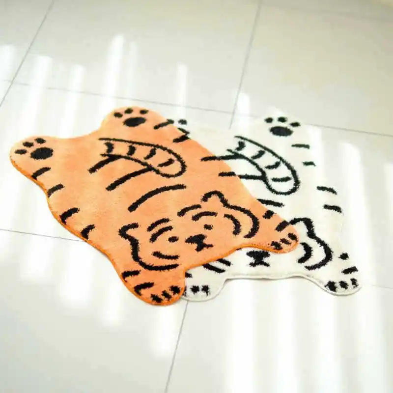 Cartoon tiger bathroom absorbent floor mat doormat living room carpet bedroom bedside blanket non-slip floor mat