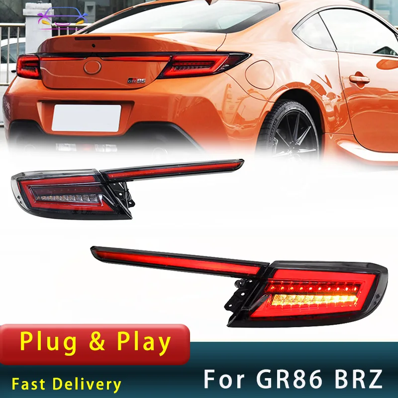 Car through Tail Lights For Toyota GR86  2020-2023 Subaru BRZ Full LED  Dynamic Turn Signal Tail Lamp Accembly Auto Accessory