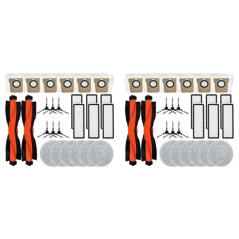 

ABJN-2 Set For Xiaomi Robot Vacuum X20 Max / D109GL Vacuum Cleaner Parts Main Side Brush Hepa Filter Mop Cloth Dust Bags