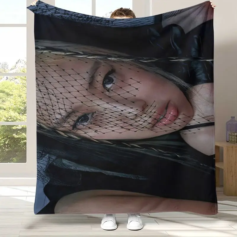Korean Idol J-Jennie Solo Less Than A Lover Flannel Throw Blanket,Cozy Warm Blanket for Bed,Sofa,Living Room,Picnic,Home Decor