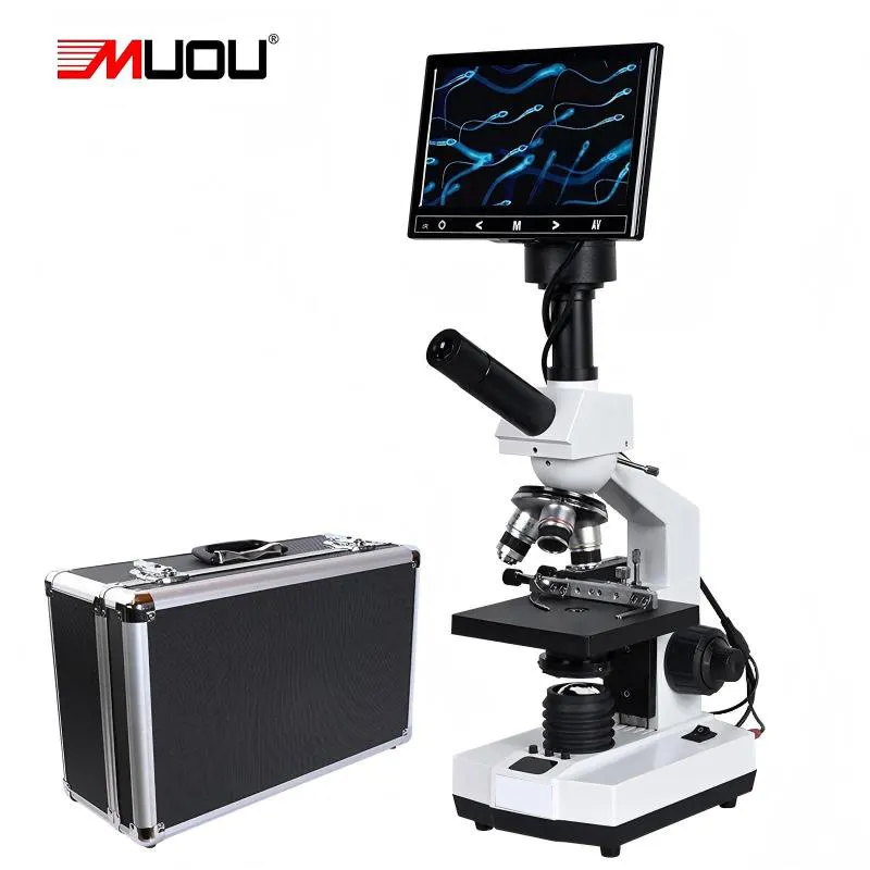 1500X-3000X, TV-type Binocular Professional Biological Microscope + USB 5MP Electronic Digital Lens + 7-inch LCD