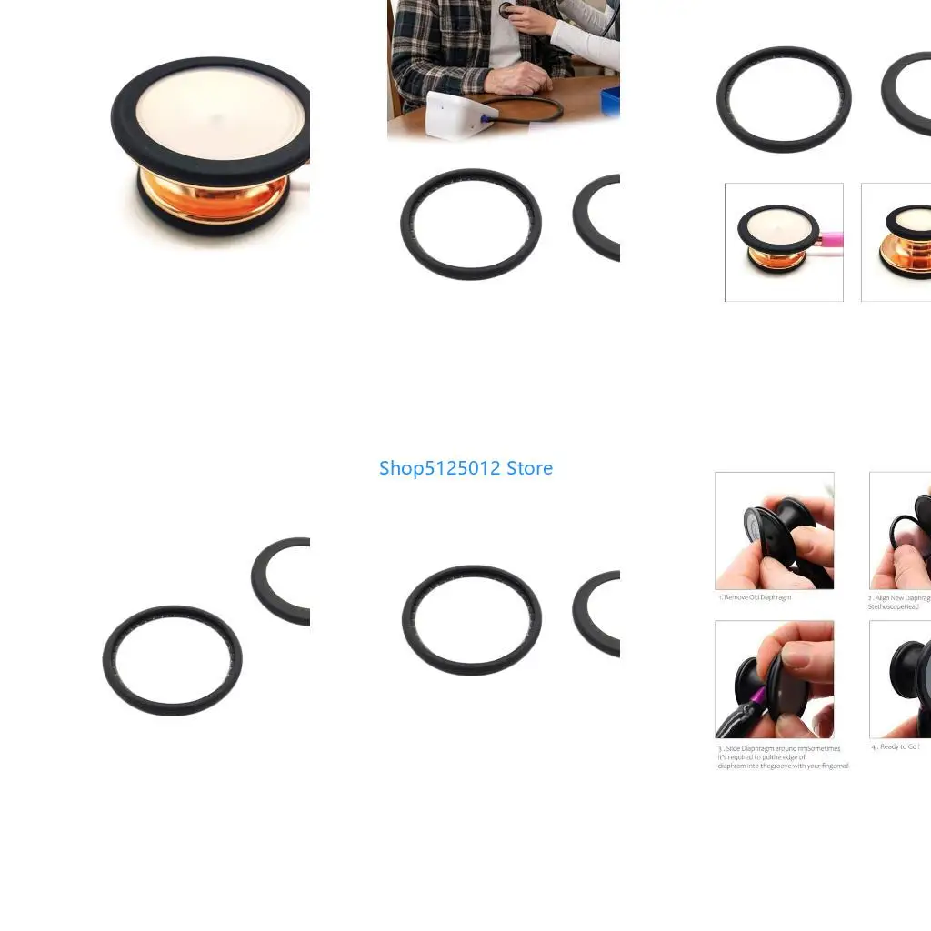 G8TC Flexible Silicone Stethoscope Diaphragm Set 2 Units Standard Fit For Adults And Children Noise Reduction
