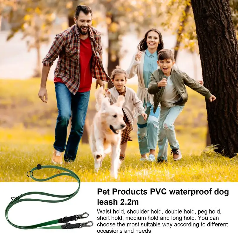 Long Dog Waterproof PVC Traction Rope Walking With 2 Metal Buckles Protective PVC Dog Tie Out Cable For Medium Large Dogs