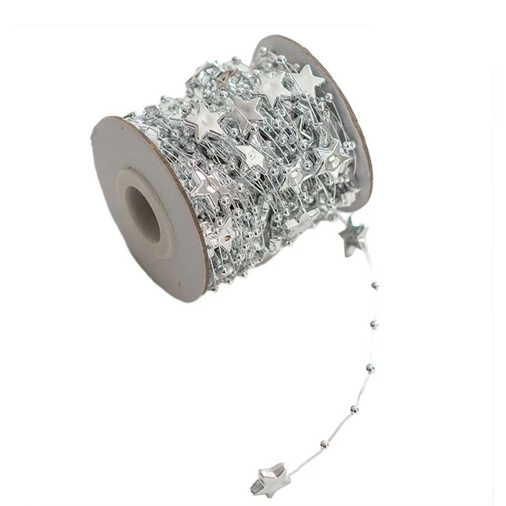 Pearl Plastic Wire Beads String Necklace  10m Long  Decoration for Christmas Party and Tree  Long Lasting Quality
