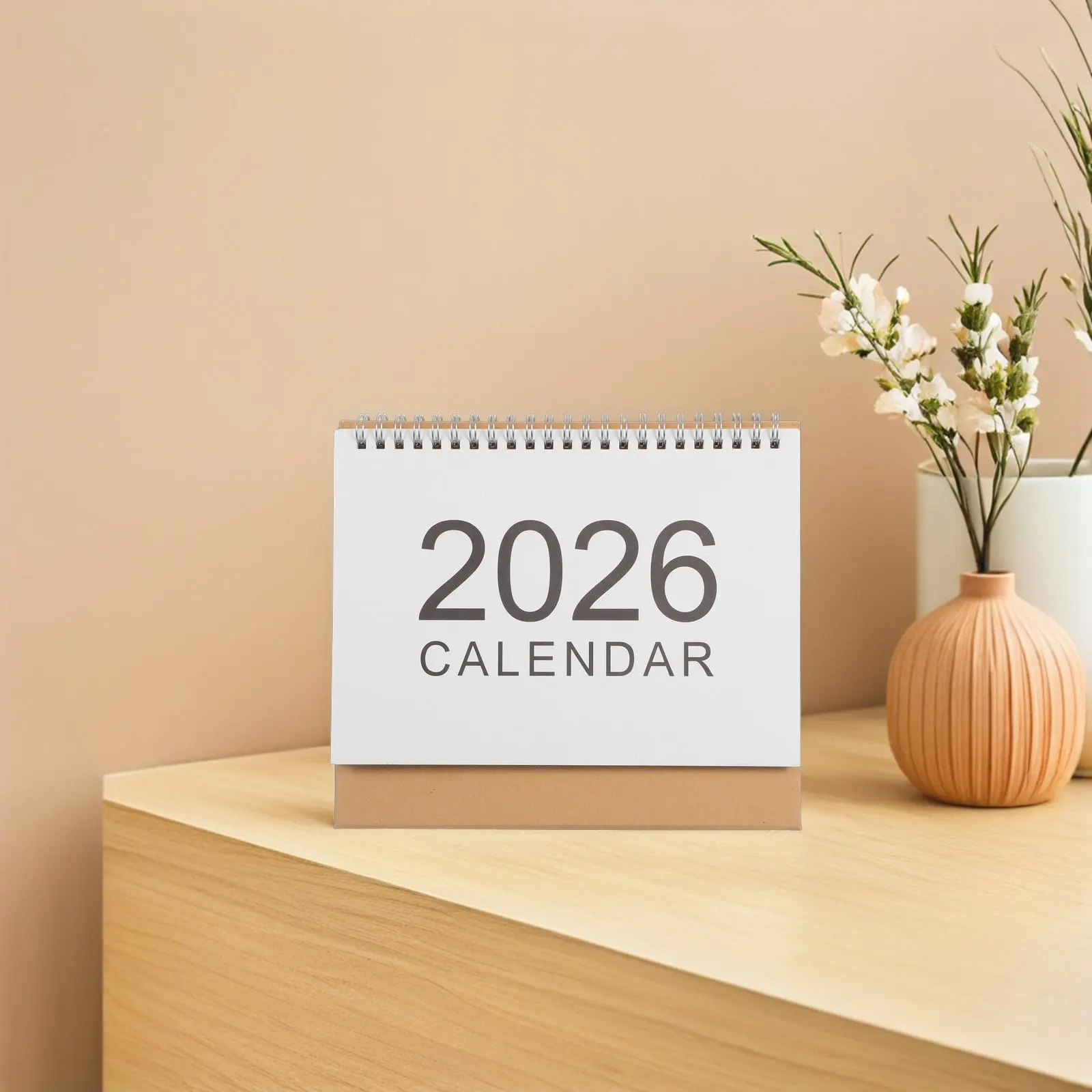 

2026 Desk Calendar Mini Standing Flip Planner Small Desktop Thick Paper Office Home Supplies Full Year Planning