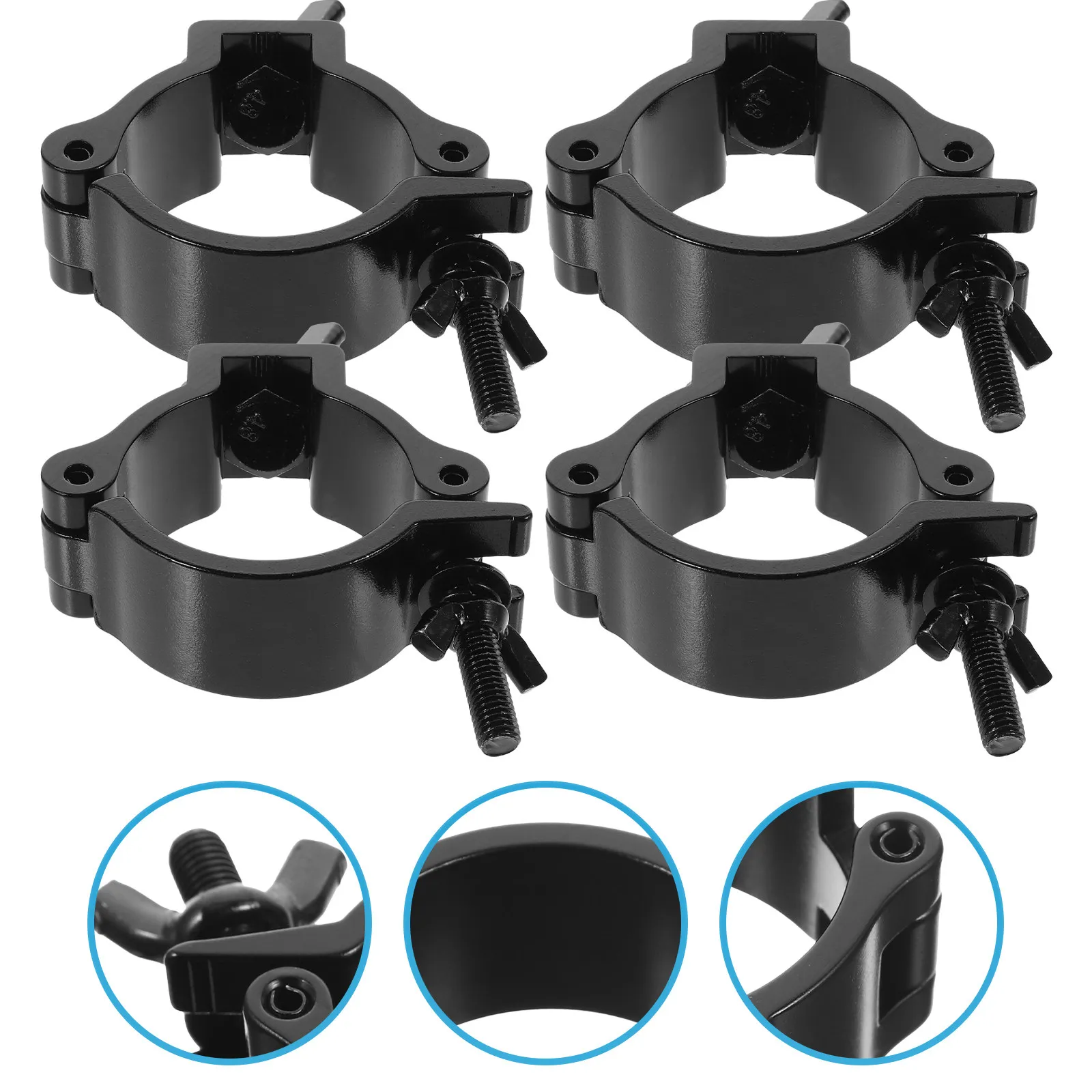 

4Pcs Stage Light Clamps O Shape Aluminum Alloy Heavy Duty Truss Dj Lighting Mount Moving LED Projector Clips