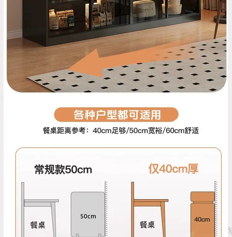 Modern Sideboard Cabinet With Glass Door Buffet Storage Cabinet With Drawers Kitchen Dining Living Room Furniture Coffee Bar