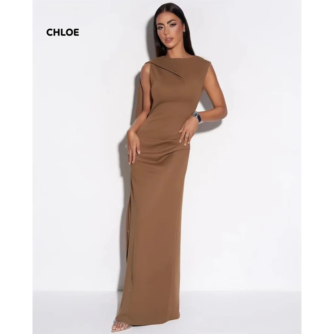 

Off-shoulder Luxurious Women's Evening Dresses Woman Elegant Party Dresses 2025 Round Collar Fish Tail Sleeveless Gala Dress