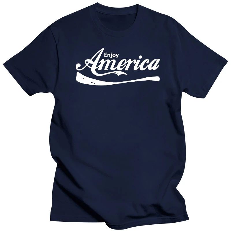 Men t shirt Short sleeve Patriotic Enjoy America USA Coke Parody T Shirt    T Shirt Women t-shirt tee tops