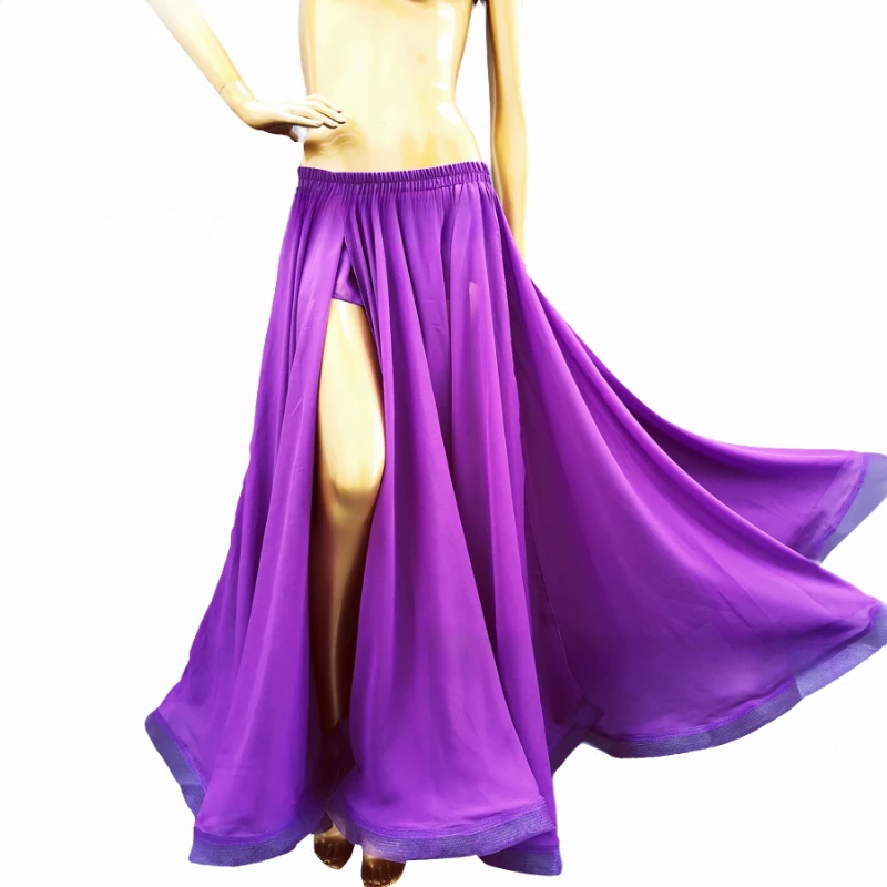 Nowe spódnice do tańca brzucha 2025, seksowne orientalne spódnice do tańca brzucha, długa spódnica z rozcięciem z obu stron, kostium dla dziewcząt, strój do występów lub treningu.