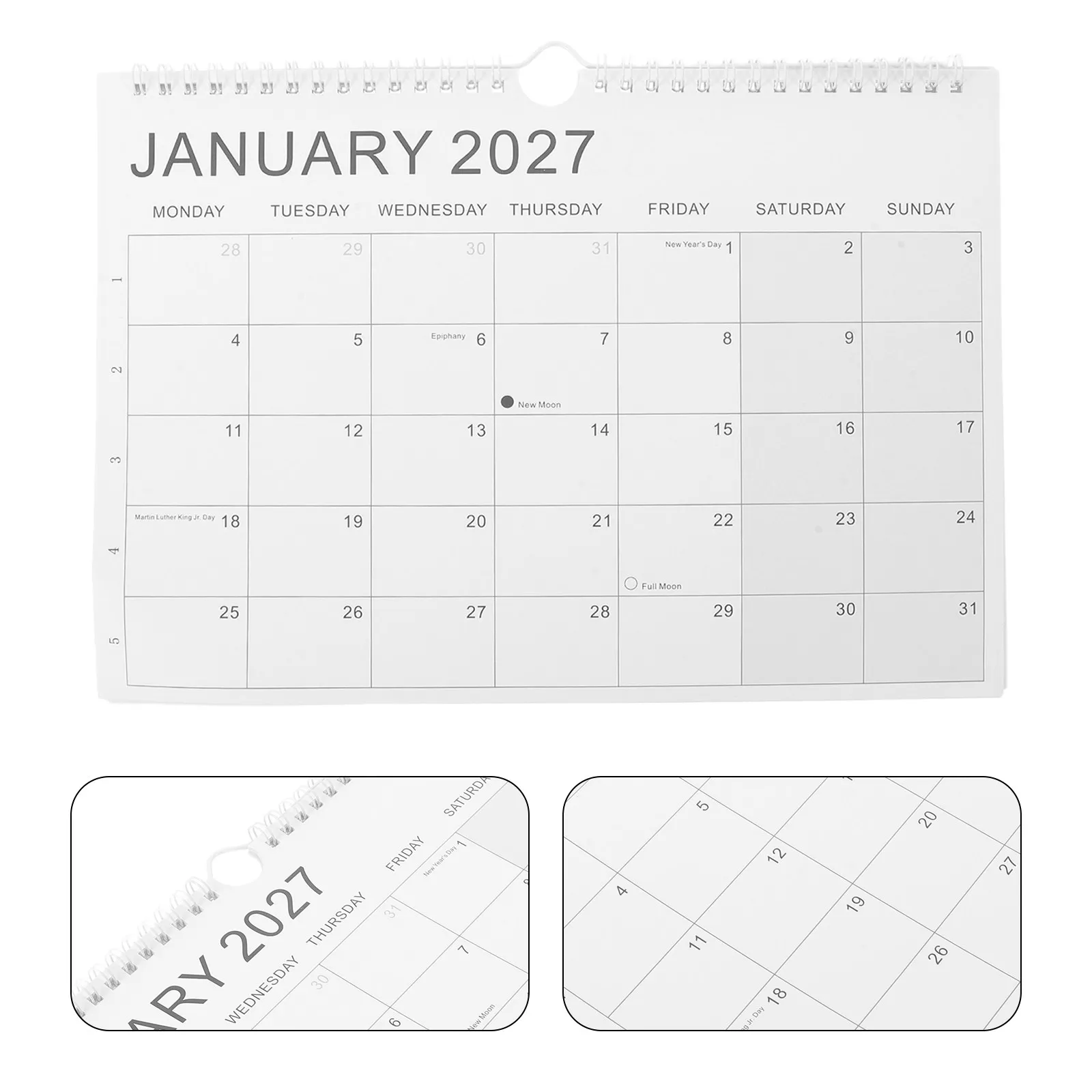Wall Calendar 2027-2028 January to June Portable A4 Monthly Landscape Calendar Tear Off Office Home Classroom Wall Calander