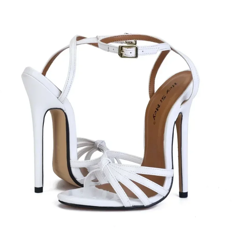 New Fashion Show Sexy Sandals Woman Fashion Buckle Strap Patent Leather 14CM Thin Heels Classics Dress Women Shoes Pumps Black