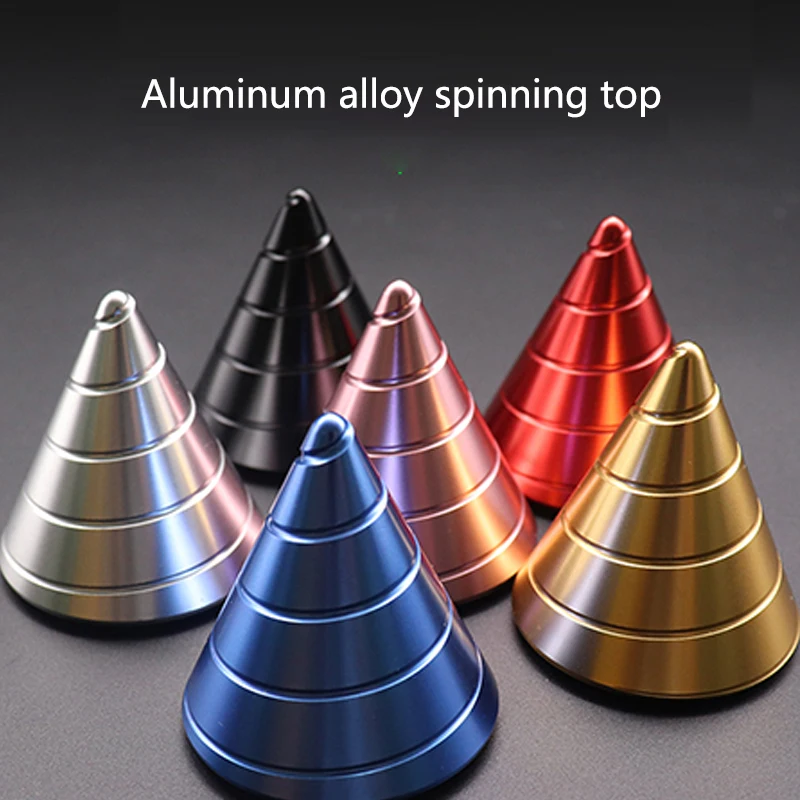 Desktop Decompression Rotating Cone Gyroscope Office Desk Fidget Toys Optical Illusion Flowing Finger Toys Kids  Adult Gifts