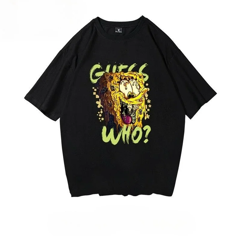 

SpongeBob SquarePants Joint T-shirt Short-sleeved Unisex Summer New Pure Cotton Couple Clothing Loose Fashion Trend Y2K Top