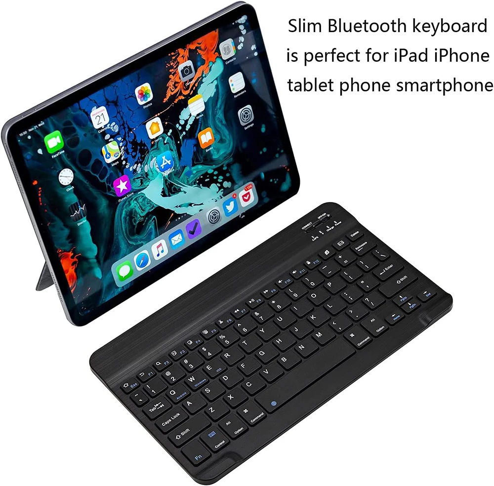 Mini bezprzewodowa klawiatura Klawiatura Bluetooth Klawiatury z możliwością ładowania 10-calowe dla iPada IOS Android Windows