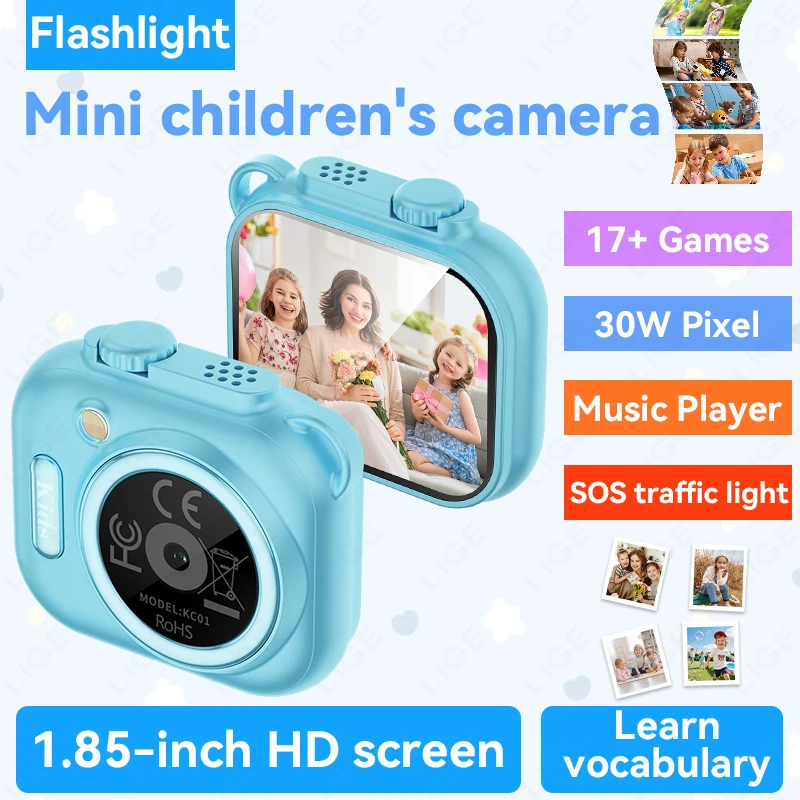 

LIGE New Children Camera NO Bluetooth Smart Watch Photo Tiny Digital Body Cameras Thumb Cam DV Micro Camcorder Support SD Card