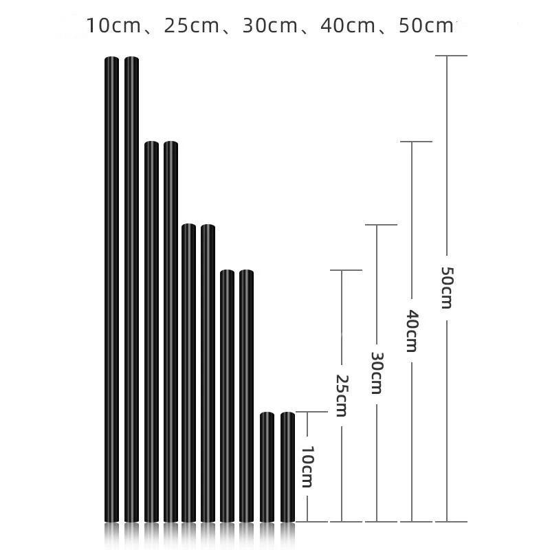 2PCS Diameter 15mm Rods Aluminum Alloy 10cm 20cm 25cm 30cm 35cm 40cm 50cm Long with M12 Screw Hole for DSLR 15mm Rod Rig Clamp