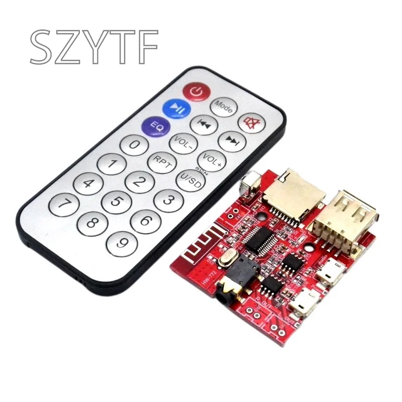 Car Bluetooth-compatible 4.1 MP3 WAV Decoding Board 3W Speaker Amplifier Audio Receiver Module Support USB/TF Remote Control