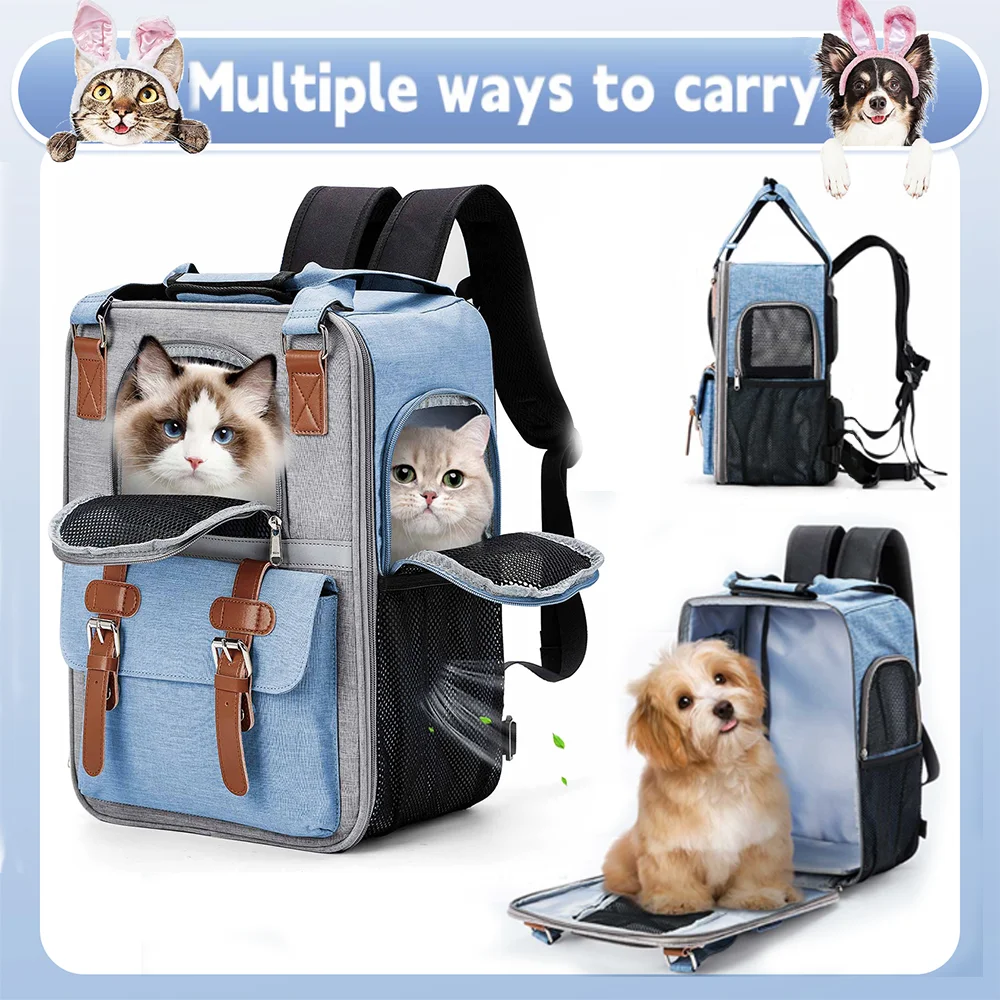 Travel In Style With Your:Pet Cat Dog Carrier Backpack, Breathable Cat Backpack Portable Pet Bag for Going Out Transport Package