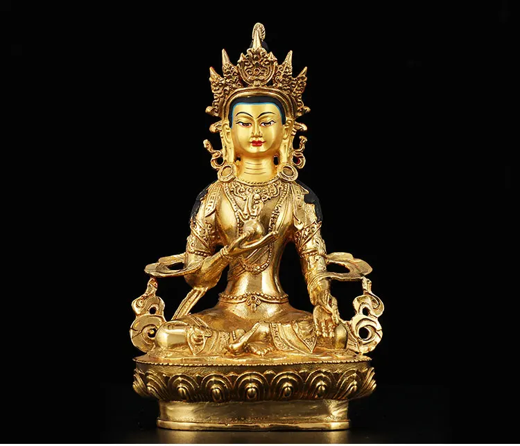 HOT SALE -2020  NEW--HOME Talisman Buddhism India Nepal handmade Gold-plated Ksitigarbha Tibetan king Bodhisattva Buddha statue