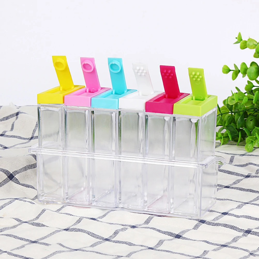 6 Pezzi Bottiglie di Spezie Trasparenti Bocca Spessa e Sottile Contenitori per Condimenti A Tenuta Forniture da Cucina Spolverino per Condimenti