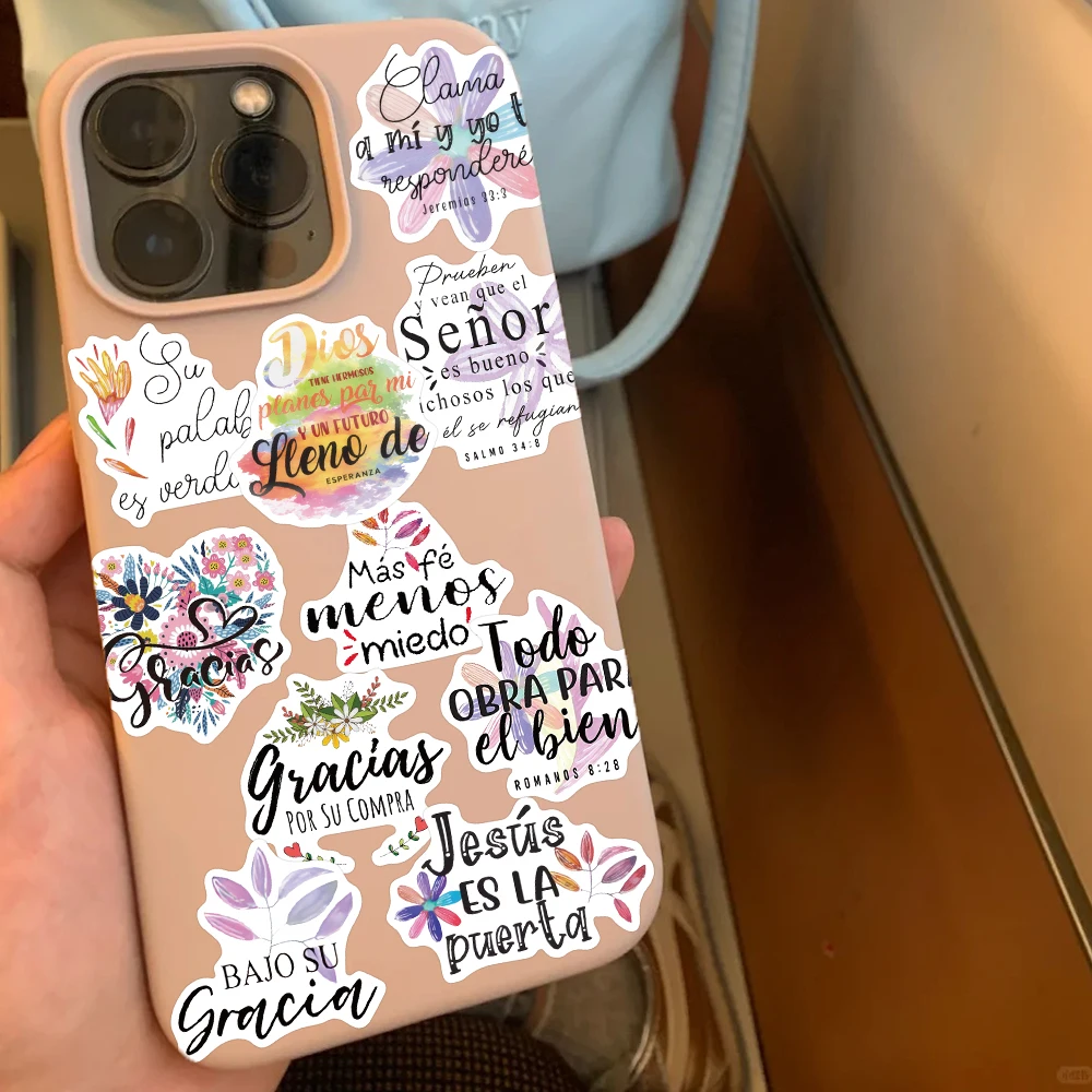 50 قطعة الإسبانية تحفيزية يقتبس ملصقات الشارات للهاتف سجل القصاصات سكيت خوذة DIY بها بنفسك الجمالية ملصقات مقاومة للماء