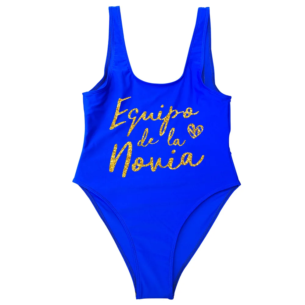 Team Bride Bikini Spanish Girls Single Farewell Bachelorette Swimsuit Hen Party Future Bride Squad Swimwear Bridal Wedding Gift