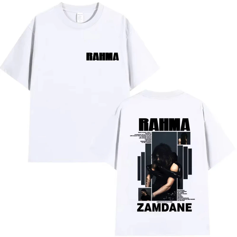 Rapper RAHMA Zamdane Album 2025 Graphic T Shirt Men's Pop Music Hip Hop Short Sleeve T-shirts Fans loose Clothing Cotton T-shirt