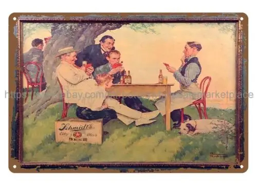 decorative wall decals Schmidts City Club Beer metal tin sign