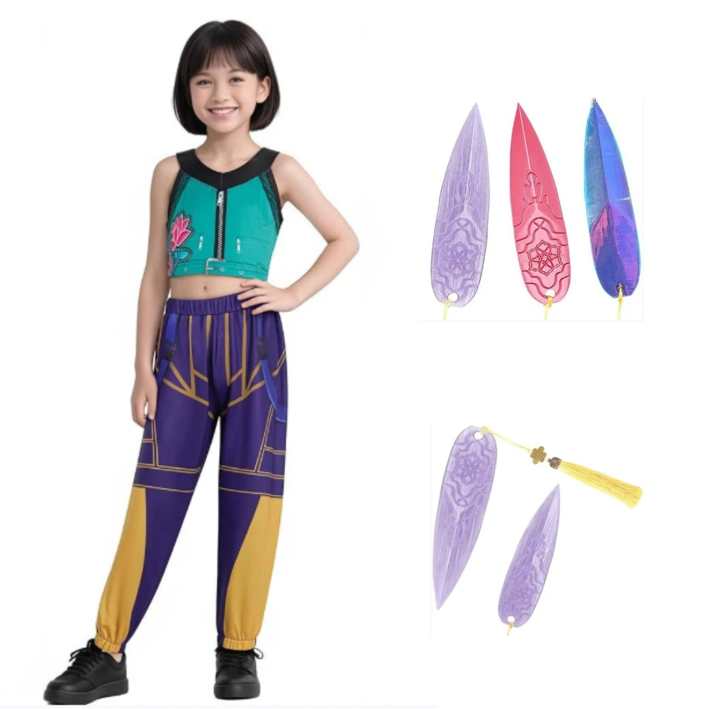 

Movie K-Pop Children Mira Rumi Zoey Demon Hunters Cosplay Weapons Costume for Girl Halloween Party Stage Role Play Clothes