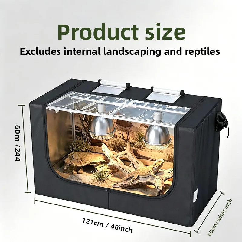 Cross-border Reptile Terrarium Temperature Control Ventilation Visual Design for Home Use for Geckos Hermit Crabs Made China